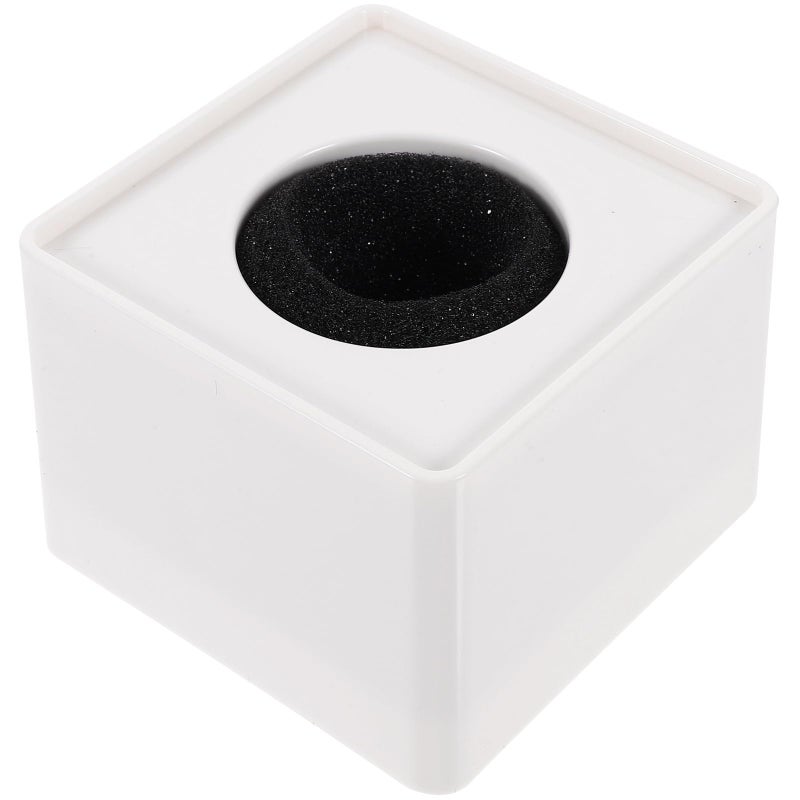 Tinksky Microphone Flag Station Logo ABS Portable Square Cube Shaped Interview Mic for Interview KTV Reporter Host (White) - Image 1